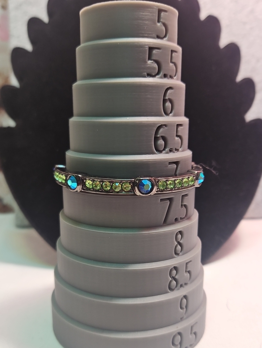 Green Crystal Accented Stretch Bracelet - Women's Jewelry